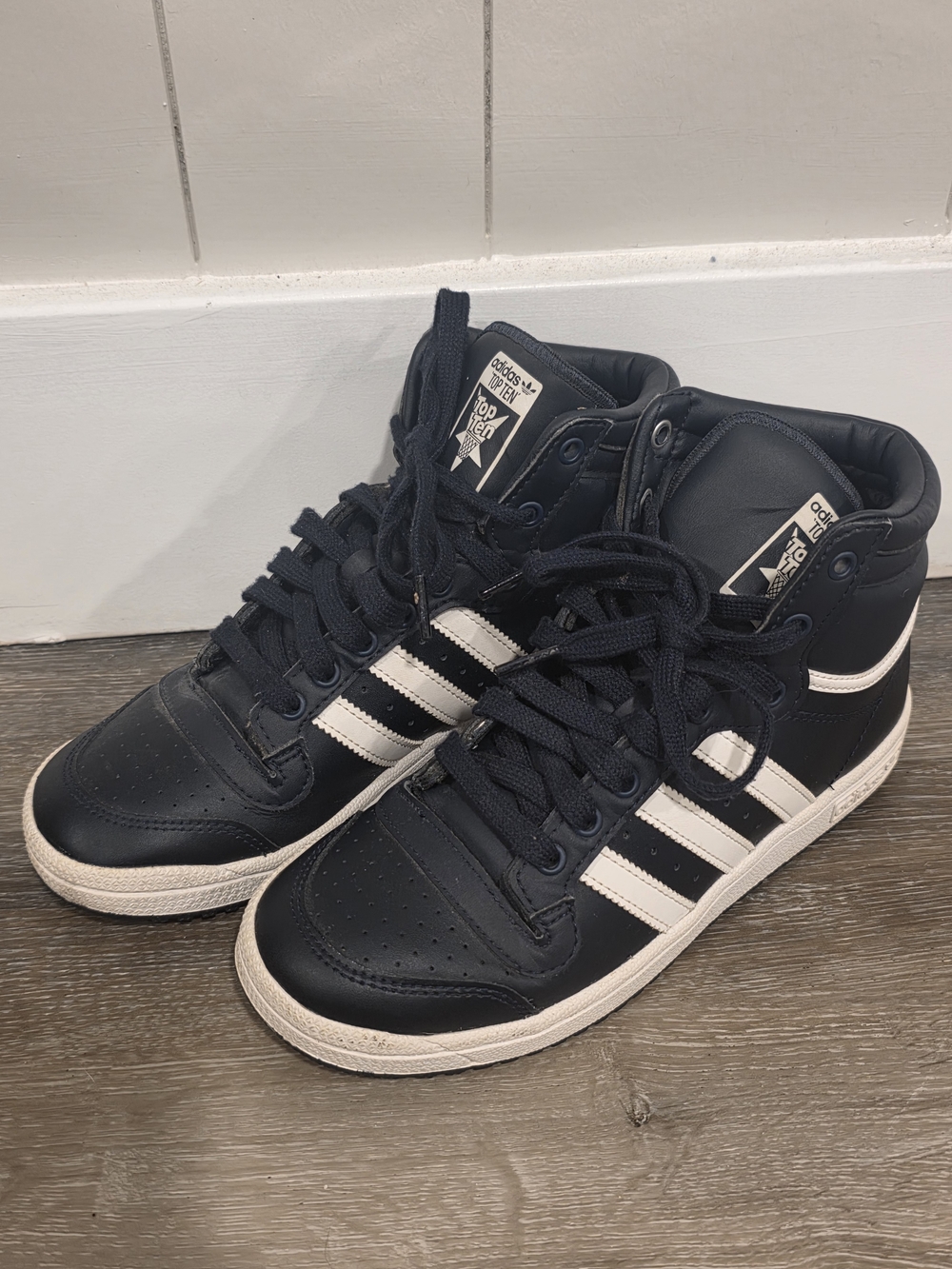 adidas Top Ten Hi Youth 4.5 Black White High Top Sneakers EF2832
